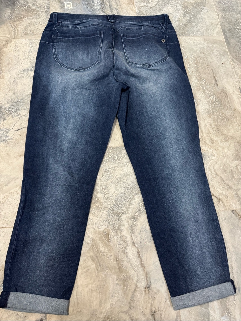 Democracy Dark Blue Distressed Ankle Jeans - Picture 3 of 8